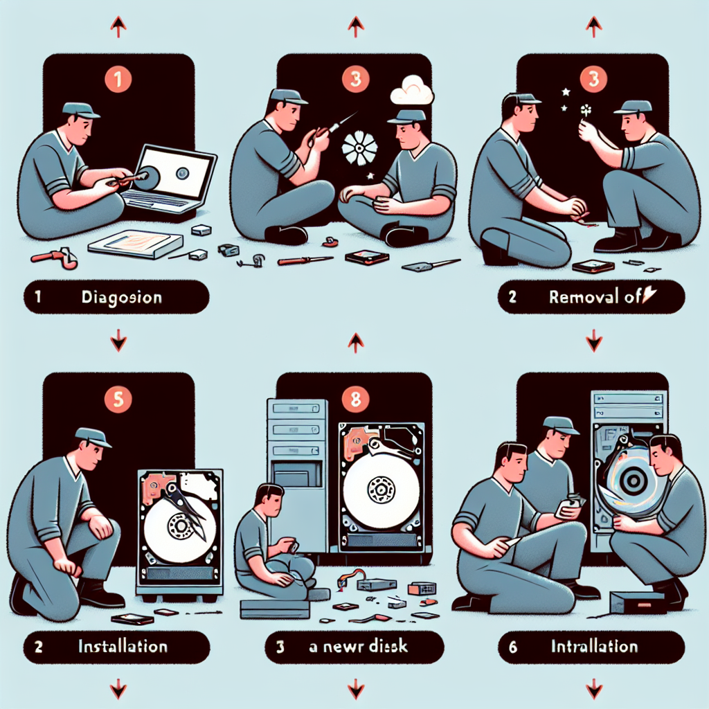 ¿Cuáles son los pasos para reparar una computadora con un disco duro defectuoso?